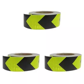 Светоотражающая лента со стрелкой, предупреждающая наклейка на автомобиль (Флуоресцентный желтый+черный)
