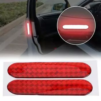 Светоотражающая наклейка на дверь автомобиля, предупреждение о безопасном открывании, светоотражающая лента, наклейка на автомобильные аксессуары, внутренняя светоотражающая наклейка красный