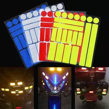 Светоотражающая наклейка с предупреждающим знаком для автомобиля, мотоцикла, водонепроницаемая светящаяся наклейка для ночного безопасного вождения синий