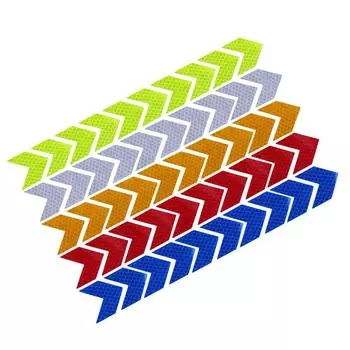 Светоотражающая наклейка со стрелкой, 10 шт./компл., водонепроницаемая, предупреждающая о безопасности, светоотражающая наклейка на кузов автомобиля флуоресцентный желтый