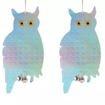 Светоотражающая подвесная сова для птиц BIRD SCARE Светоотражающая сова, 1 пара One Size