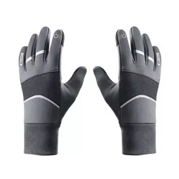 Светоотражающая полоса Плюшевые Утепленные Перчатки Мягкие Варежки с Пальцами Подарок Унисекс Ветрозащитные Перчатки Лыжные XL