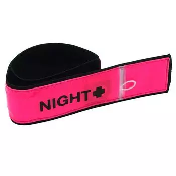 Светоотражающая повязка на руку MYST LED розового цвета 40 x 370 мм для работы и ночного времени.. (5510) ходьба, бег,