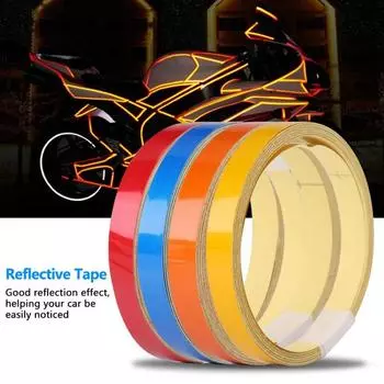 Светоотражающая предупреждающая лента 1 см * 5 м, наклейка, наклейка для автомобиля, мотоцикла, кузова автомобиля оранжевый