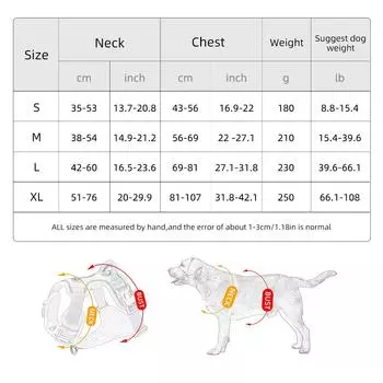 Светоотражающая шлейка для собак, прочная взрывобезопасная нагрудная стропа для больших собак, жилет для средних и больших собак, аксессуары для французских бульдогов S синий