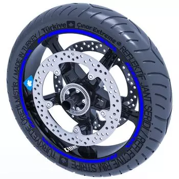 Светоотражающая синяя пунктирная ободная лента в полоску колеса Наклейки Наклейка CinarExtreme