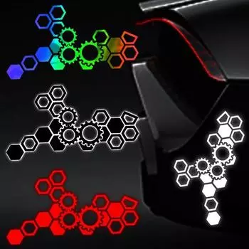 Светоотражающая сотовая шестиугольная наклейка на автомобиль мотоцикл электромобиль модификация водонепроницаемая сотовая передача светоотражающая наклейка красный