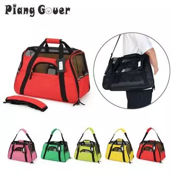 Светоотражающая сумка для домашних животных, переноска для кошек, дорожная сумка для собак, сумка для домашних животных, плюшевый пудель S 41x20x26cm