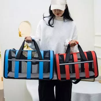 Светоотражающая сумка для выгула домашних животных, дышащая сумка для транспортировки кошек, сумка для переноски собак, сумка через плечо для собак S красный