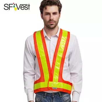 Светоотражающая v-образная майка, майка, безопасная для езды на велосипеде, светоотражающая одежда, санитарная дорожная, высокоскоростная одежда