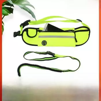 Светоотражающая водонепроницаемая поясная сумка для бега с поводком для домашних животных Waist Adjust 75-104 cm озеро синий