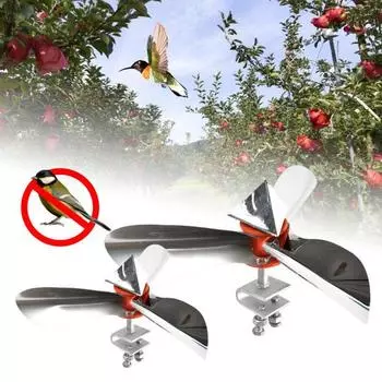 Светоотражающее колесо-вертушка для отпугивания птиц, устойчивое к коррозии, устойчивое к погодным условиям, двухстороннее посеребренное вращающееся отпугивающее средство для птиц S