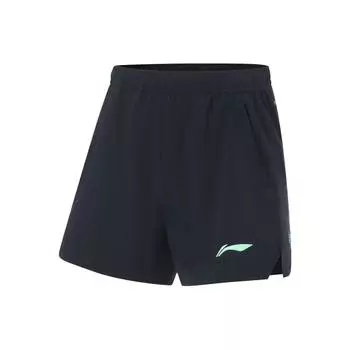 Светоотражающие быстросохнущие спортивные шорты Li-Ning с логотипом и подкладкой, мужские штаны AKST471-1 M