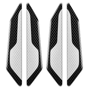 Светоотражающие наклейки 4 шт., устойчивые к царапинам, предупреждающие наклейки на дверные ручки автомобиля, водонепроницаемые, боковые протекторы для дверей заднего вида, автомобильные аксессуары красный