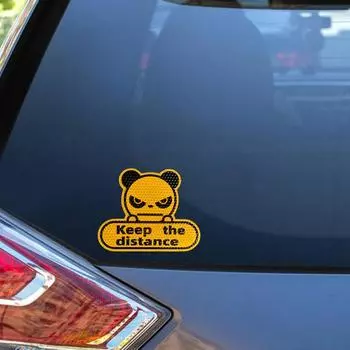 Светоотражающие наклейки для автомобилей Наклейка «Соблюдайте дистанцию» Водонепроницаемые наклейки для автомобилей Наклейки «Панда» для грузовиков S оранжевый