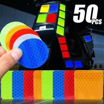 Светоотражающие наклейки для предотвращения столкновений автомобилей, мотоциклов, электромобилей, велосипедов, светоотражающие пленки для наклеек, наклейка для шлема, предотвращающая столкновение 10pcs