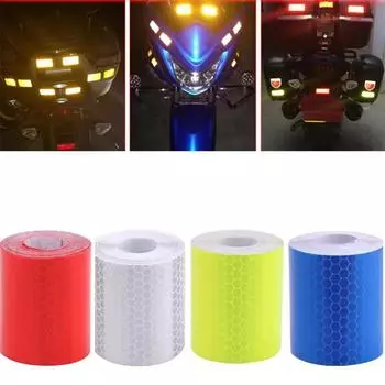 Светоотражающие наклейки на автомобильную ленту, блестящие, белые, красные, желтые, оранжевые, защитные отражатели, материал для автомобилей, мотоциклов 5CM&1M -1PC красный