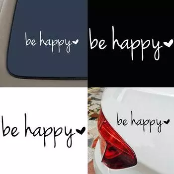 Светоотражающие наклейки на кузов автомобиля с буквами Be Happy, украшение на окно, наклейка на окно