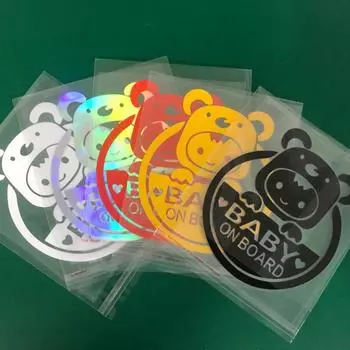 Светоотражающие наклейки с милым мультяшным ребенком на борту автомобиля, красочные предупреждающие наклейки на окна автомобиля, наклейки для украшения кузова автомобиля чёрный