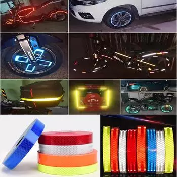 Светоотражающие наклейки «сделай сам» 15 мм/30 мм для автомобилей, мотоциклов, электрических велосипедов, шлемов, светоотражающие полосы, предупреждающая лента с наклейками на обод 15mm * 1 meter