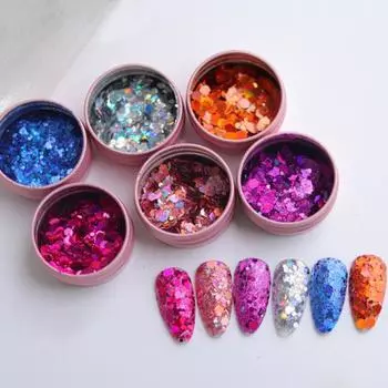 Светоотражающие ультратонкие блестки для ногтей в шестиугольном стиле, блестящие украшения для ногтей, подвески 1