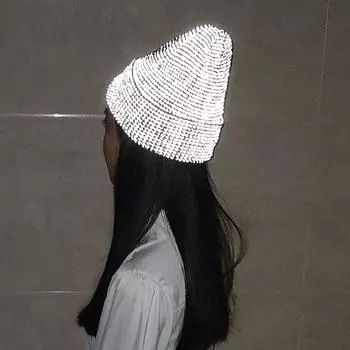 Светоотражающие вязаные шапки, волшебные, высокая видимость, зимние теплые шапки для женщин и мужчин, шапка-бини для ночного бега, ходьбы