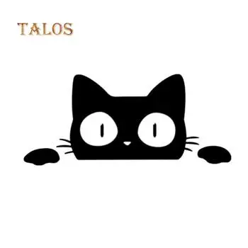 Светоотражающие выглядывающие кошки животные стайлинга автомобилей декоративные наклейки авто наклейки на окна светящиеся значки чёрный