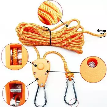 Светоотражающий 2/4/5M 4Mm трос для палатки застежка фиксированная пряжка ролик натяжитель храповой механизм вешалки тент ветровой трос привязка регулировка 2m зелёный