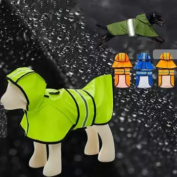 Светоотражающий дождевик для домашних животных Жилет для домашних животных Водонепроницаемый дождевик Светоотражающий дождевик Светоотражающий дождевик Пончо Накидка Пончо S
