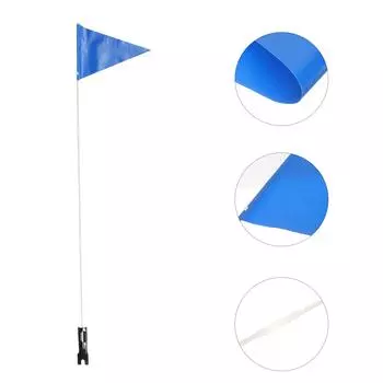 Светоотражающий флагшток с детскими велосипедами Безопасность для велосипедных аксессуаров Полиэстеровый хвост Треугольный Велосипедный ребенок Высокая видимость синий