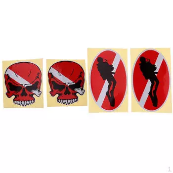 Светоотражающий каяк с флагом для подводного плавания, 4 шт.