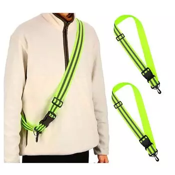 Светоотражающий комплект Samcos Светоотражающий флуоресцентный Повышенная видимость ночью для ночного собачьего движения Строительство и Высокая регулируемая длина от зелёный