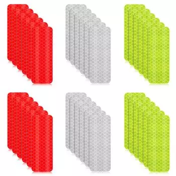 Светоотражающий набор из 3 цветов Cluoling, зеленый, велосипед, велосипед, автомобиль, светоотражающий, предупреждение о безопасности автомобиля, хорошо видимые, водонепроницаемые наклейки общего назначения, 30 шт., (Красный + +