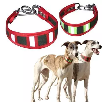 Светоотражающий ошейник для домашних животных, поводок Gree Greyhound Whippet, тонкий брезентовый светящийся ошейник для маленьких/средних/больших собак S