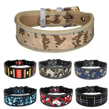 Светоотражающий ошейник для собак с пряжкой, регулируемый ошейник для маленьких, средних и больших собак, ошейники для щенков, ошейник для французского бульдога S 46*4.0cm