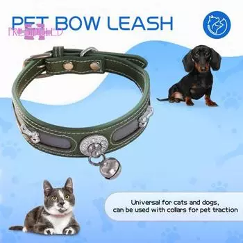 Светоотражающий ошейник для собак - украшение из кости с колокольчиком, регулируемый размер, удобный ошейник для бега для собак жёлтый