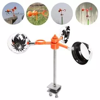 Светоотражающий отпугиватель птиц Отпугиватель голубей Отпугиватель птиц с металлическим столбом Простая установка На открытом воздухе Безвредный контроль над птицами Роторный отпугиватель птиц серебряный