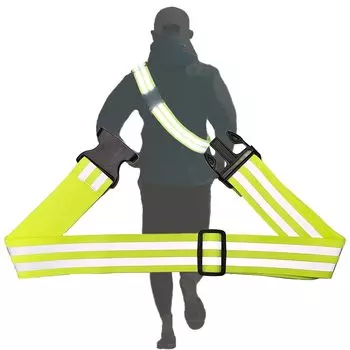 Светоотражающий рефлектор Moyo для бегового света Ночной регулируемый по длине пояс, (Ходьба, Группа, Использование), 60см-110см жёлтый