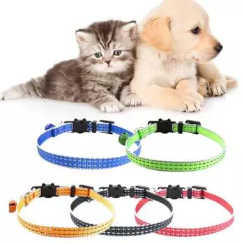 Светоотражающий регулируемый ошейник для домашних животных, легко носить, эластичная пряжка, противоудушающая пряжка, ошейник для котенка, щенка, товары для домашних животных синий