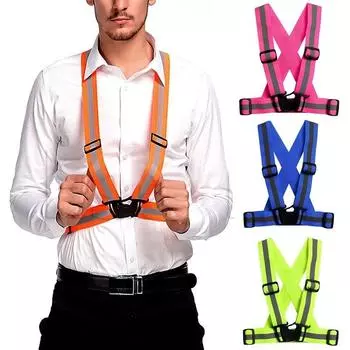 Светоотражающий регулируемый защитный жилет с высокой видимостью, куртка в полоску