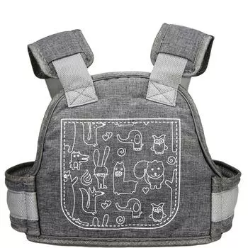 Светоотражающий ремень Детский ремень безопасности для мотоцикла Регулируемый электрический велосипед Детский поводок для пассажира серый