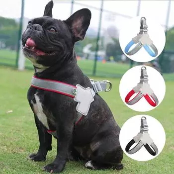 Светоотражающий шлейка для собак без тяги, летняя дышащая нагрудная лямка для домашних животных для маленьких собак, кошек, дорожная сетка, шлейки для котят, щенков, товары для бульдога, зоотоваров XL красный