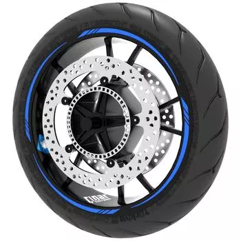 Светоотражающий синий острый обод ленты колеса полосы наклейки наклейки CinarExtreme