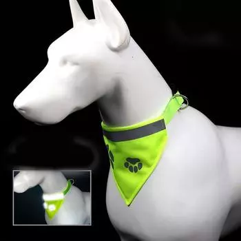Светоотражающий треугольный шарф для собак, противоскользящее полотенце для слюней собак, модный шарф для домашних животных, кошек и щенков M жёлтый