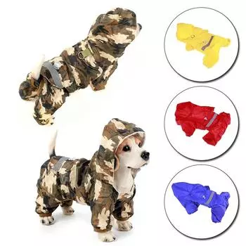 Светоотражающий водонепроницаемый комбинезон для домашних животных, 1 шт., толстовка с завязками на спине, плащ для собак, товары для домашних животных XS жёлтый