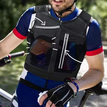 Светоотражающий жилет для бега с держателем для телефона для активного отдыха M