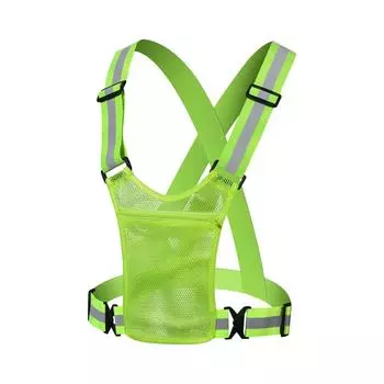 Светоотражающий жилет для бега, светоотражающий жилет, легкий светоотражающий жилет с карманом для телефона, регулируемый светоотражающий жилет для бега чёрный