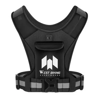 Светоотражающий жилет для езды на мотоцикле, велосипеда, высокая видимость, жилет для бега с держателем для телефона, водой buckle type