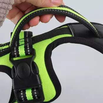 Светоотражающий жилет для собак, шлейка для средних и больших собак, нагрудный ремень, регулируемый ошейник для французского бульдога, лабрадора, шлейки, прочные S чёрный