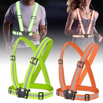 Светоотражающий жилет для улицы, ночная ходьба, светоотражающая ткань, эластичный жилет, ночной бег, езда на велосипеде, ходьба, рабочий жилет, товары для улицы оранжевый